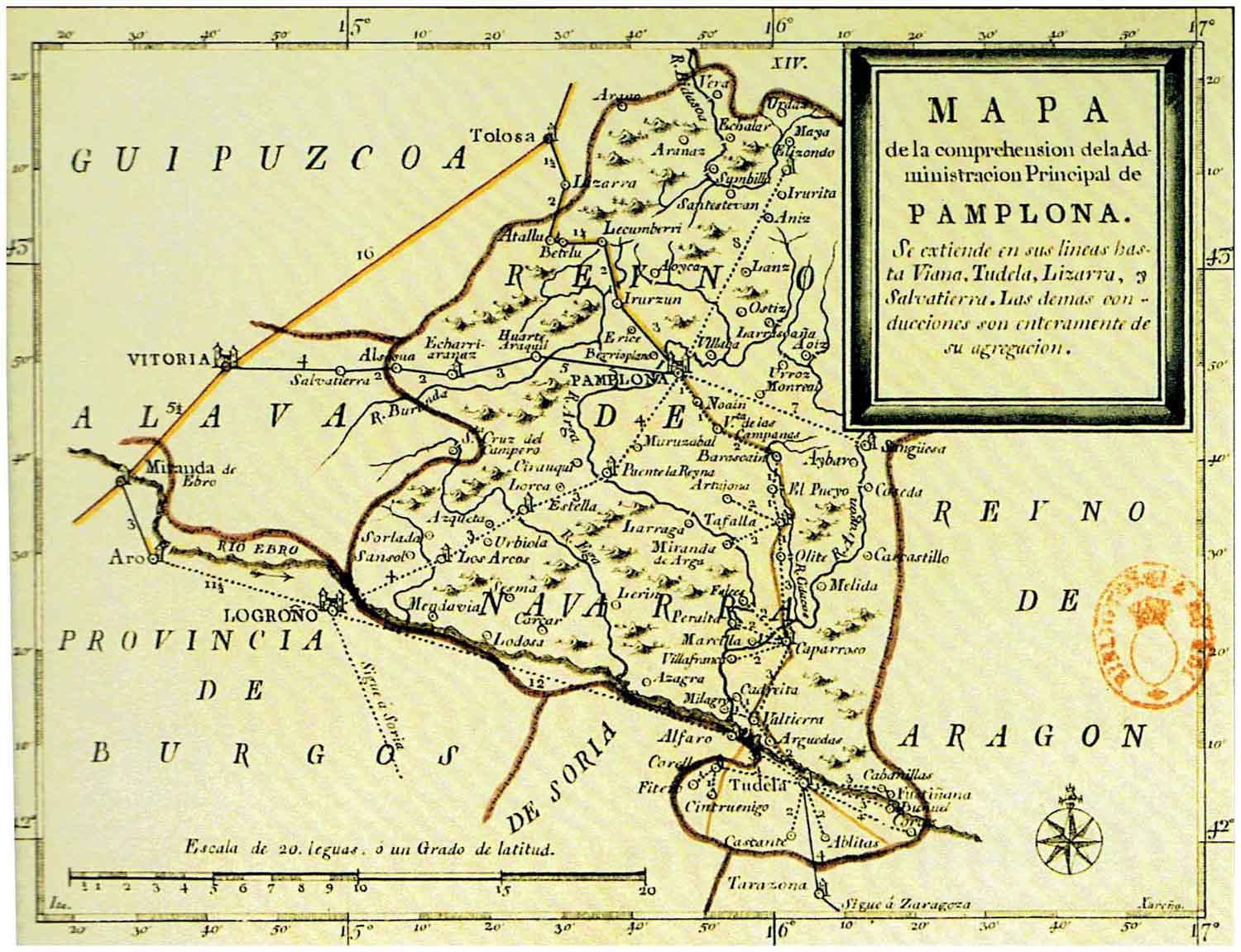 1789 mapa postas pamplona